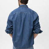 Mango shirt marzio in Medium Denim - R
