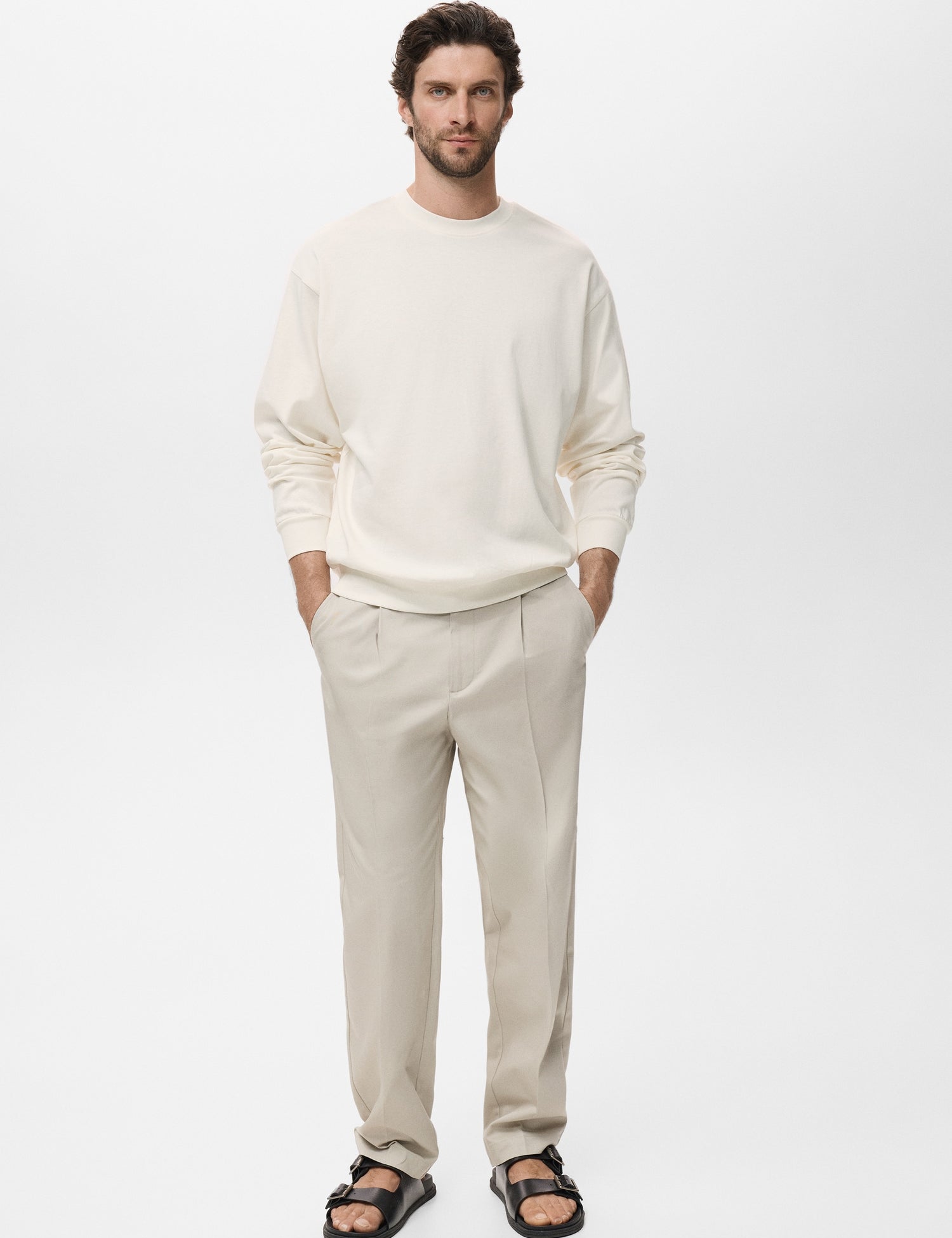 Mango sweatshirt rawsweat in Off White - 99999999_01