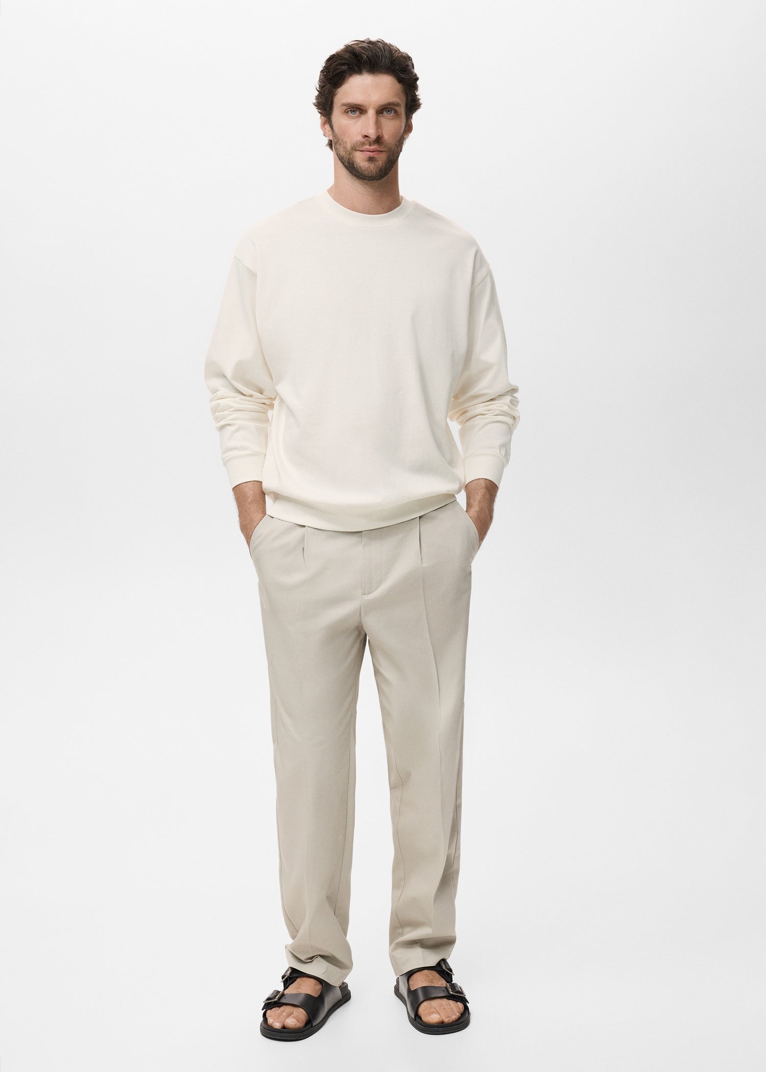 Mango sweatshirt rawsweat in Off White - 99999999_01