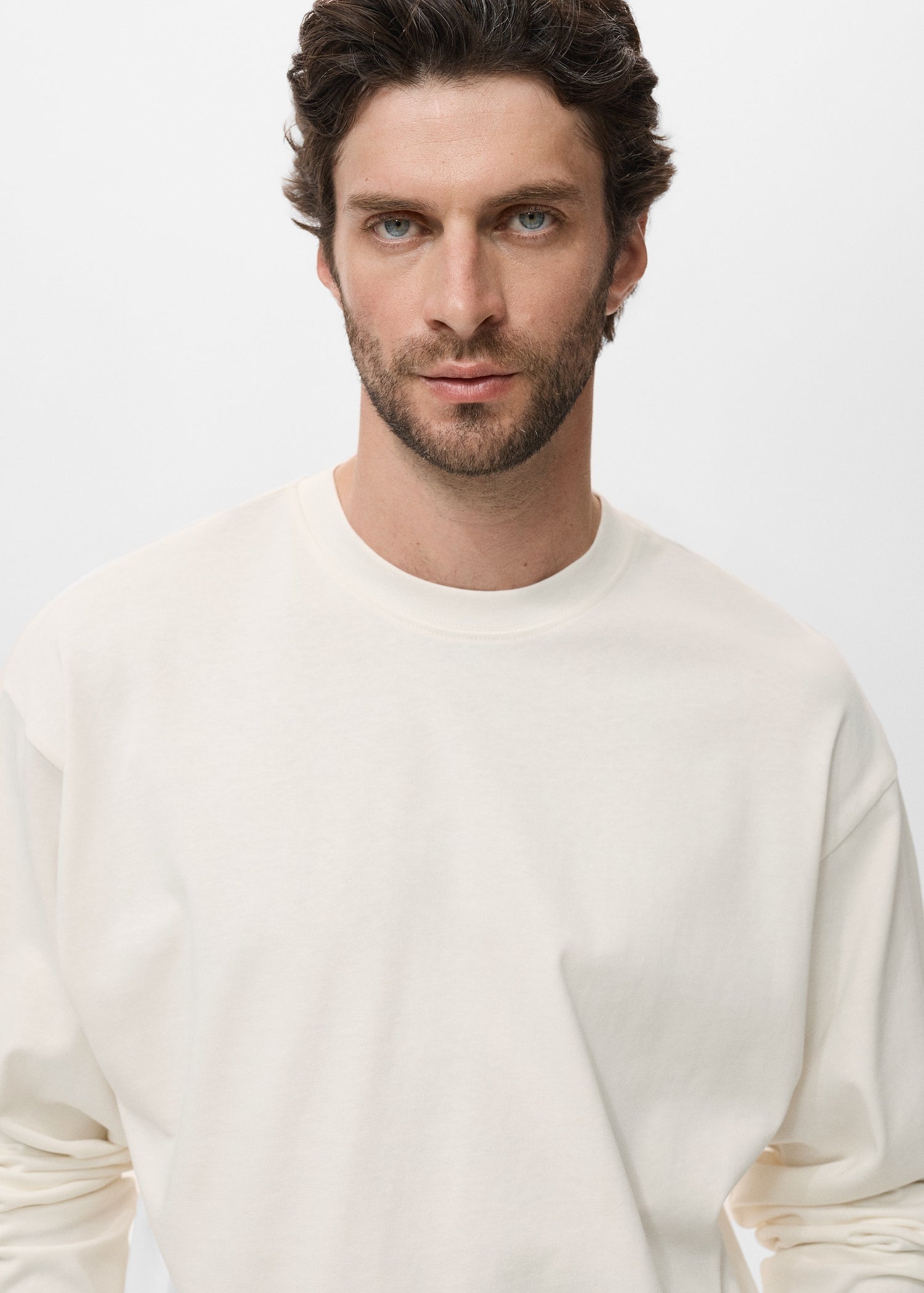 Mango sweatshirt rawsweat in Off White - D1