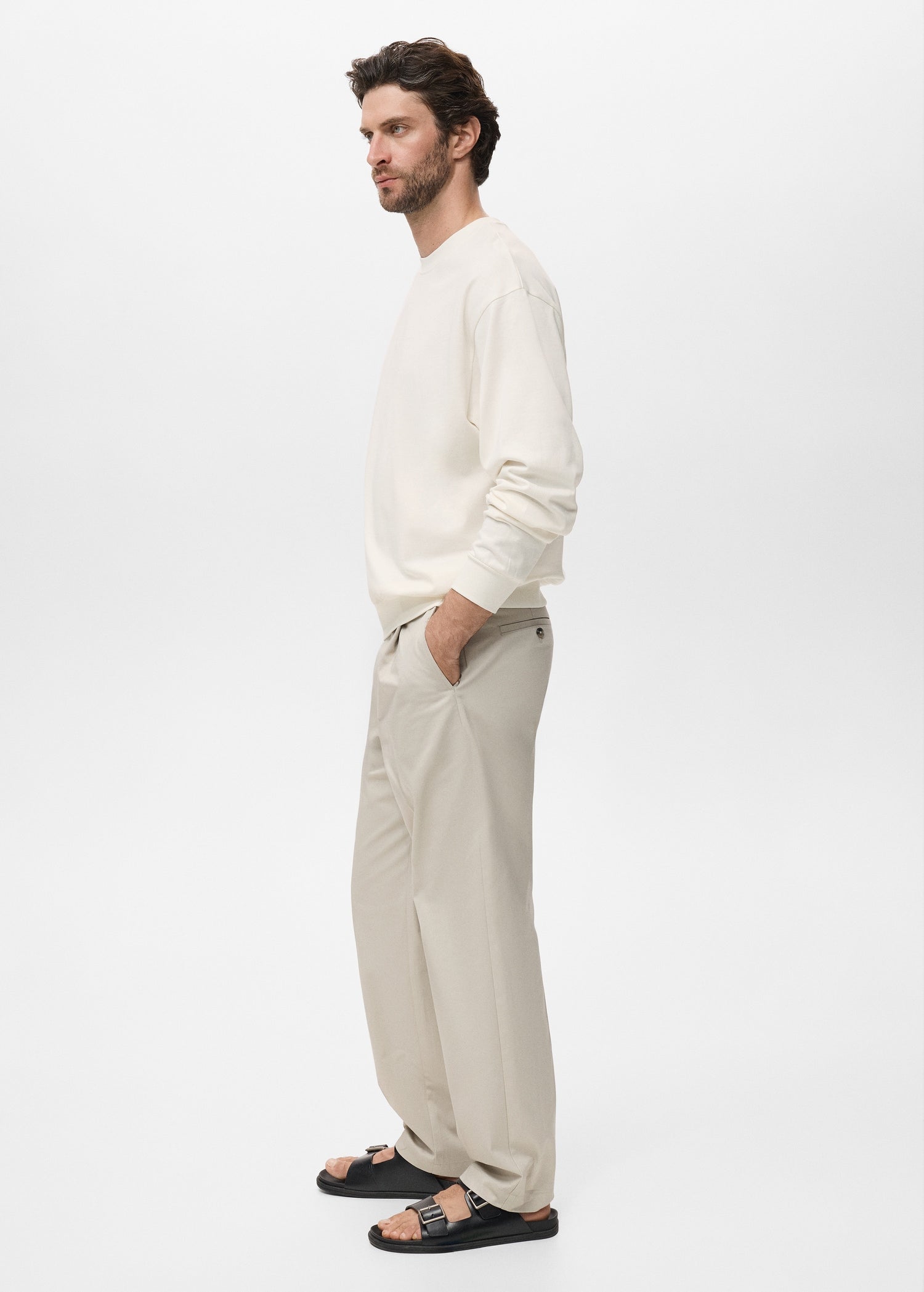 Mango sweatshirt rawsweat in Off White - D2