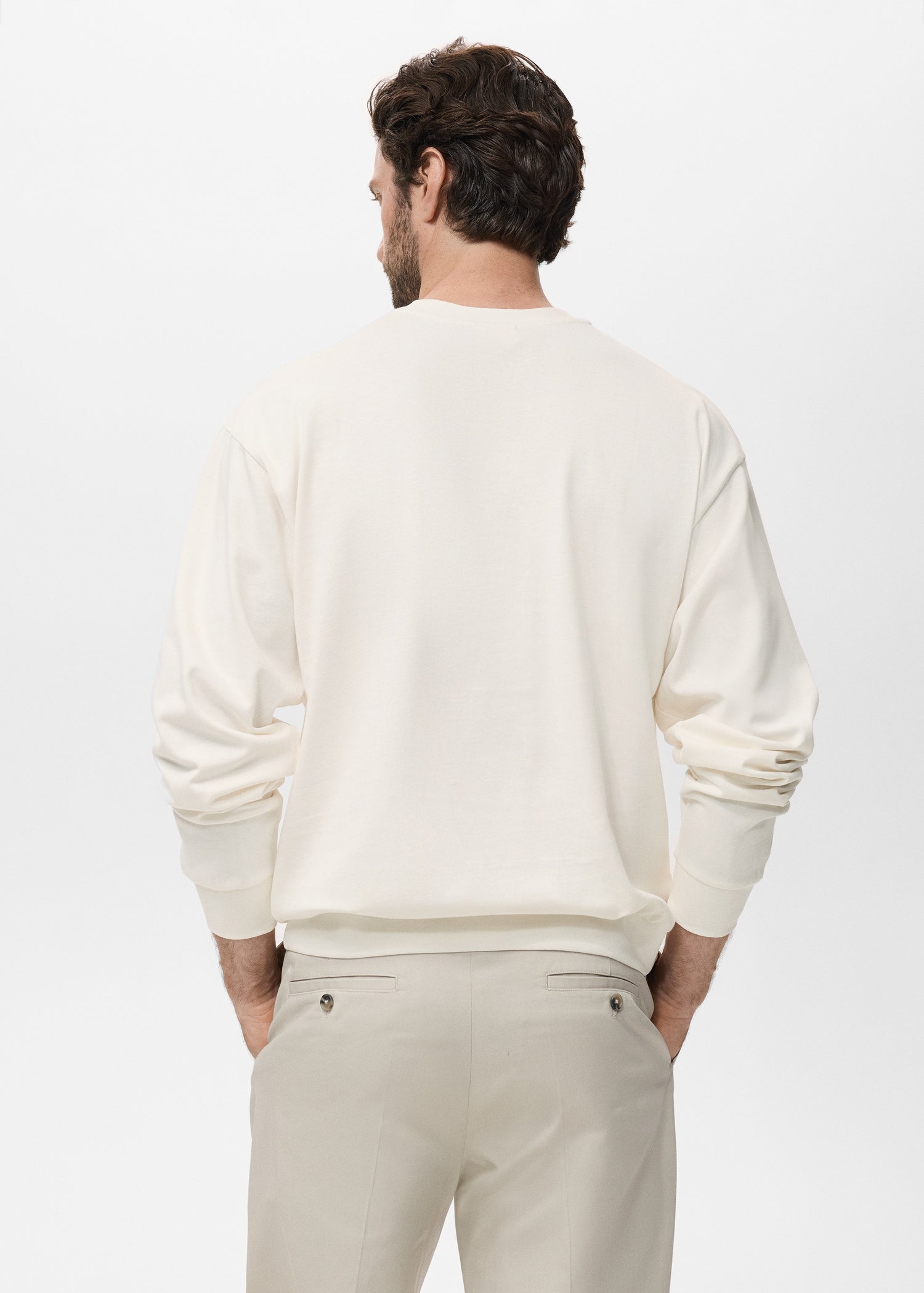 Mango sweatshirt rawsweat in Off White - R