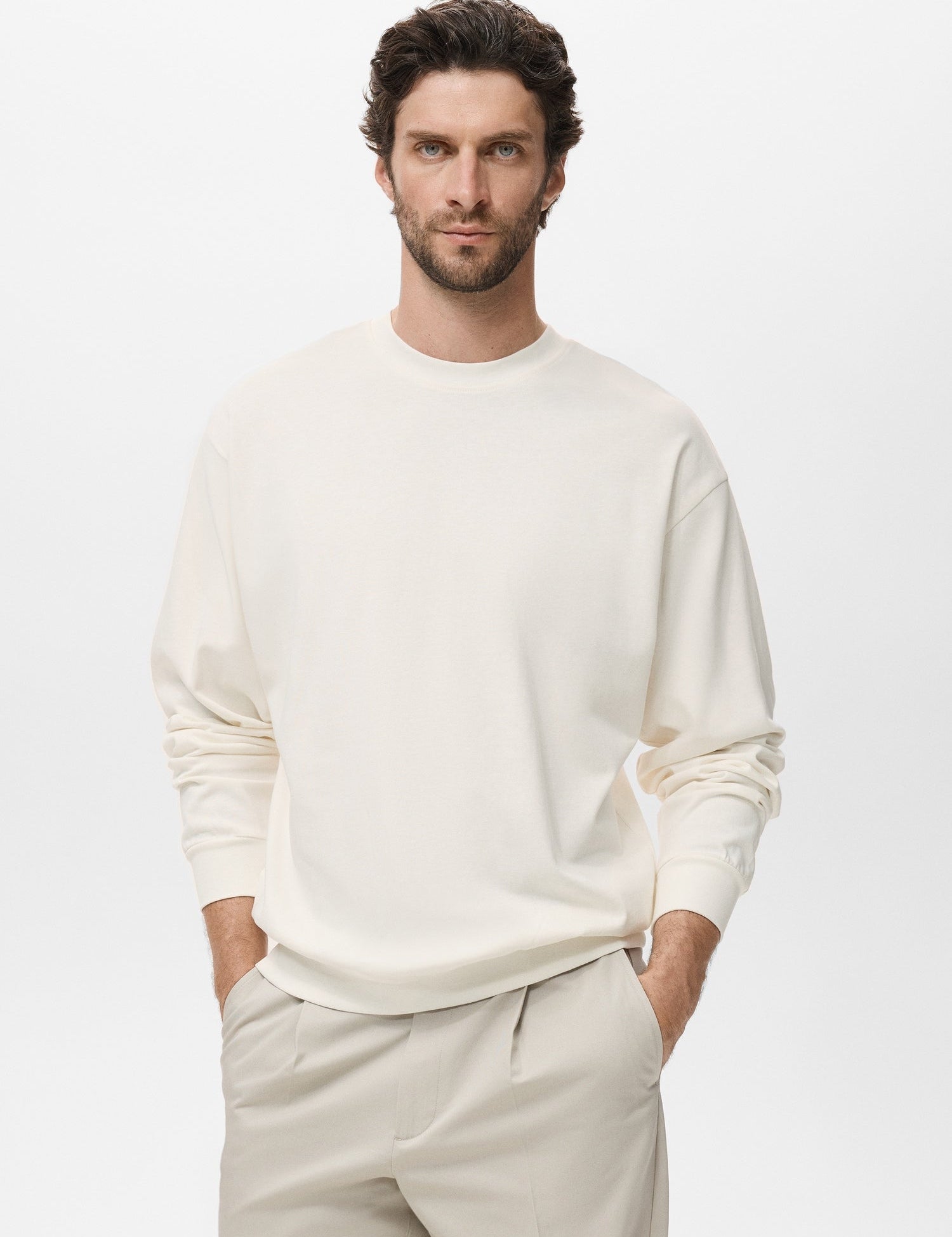 Mango sweatshirt rawsweat in Off White
