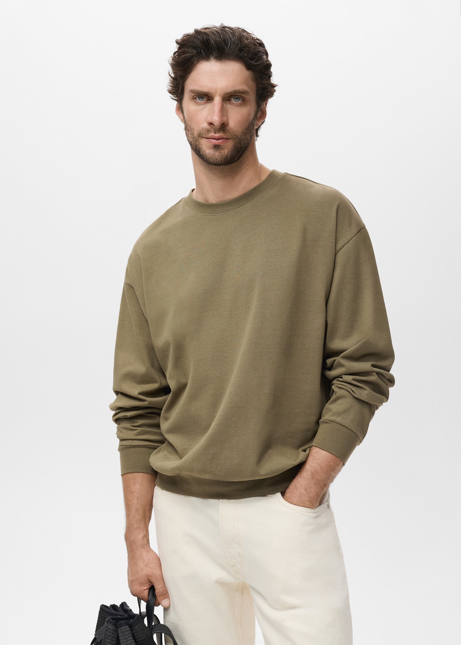 Mango sweatshirt rawsweat in Khaki