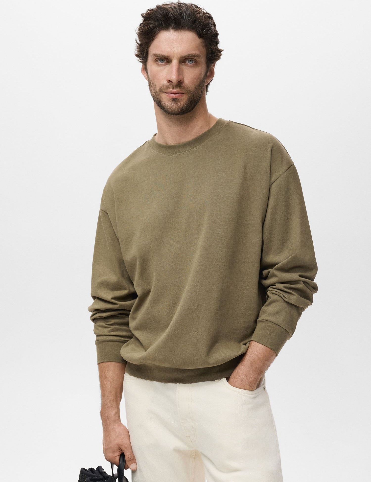 Mango sweatshirt rawsweat in Khaki