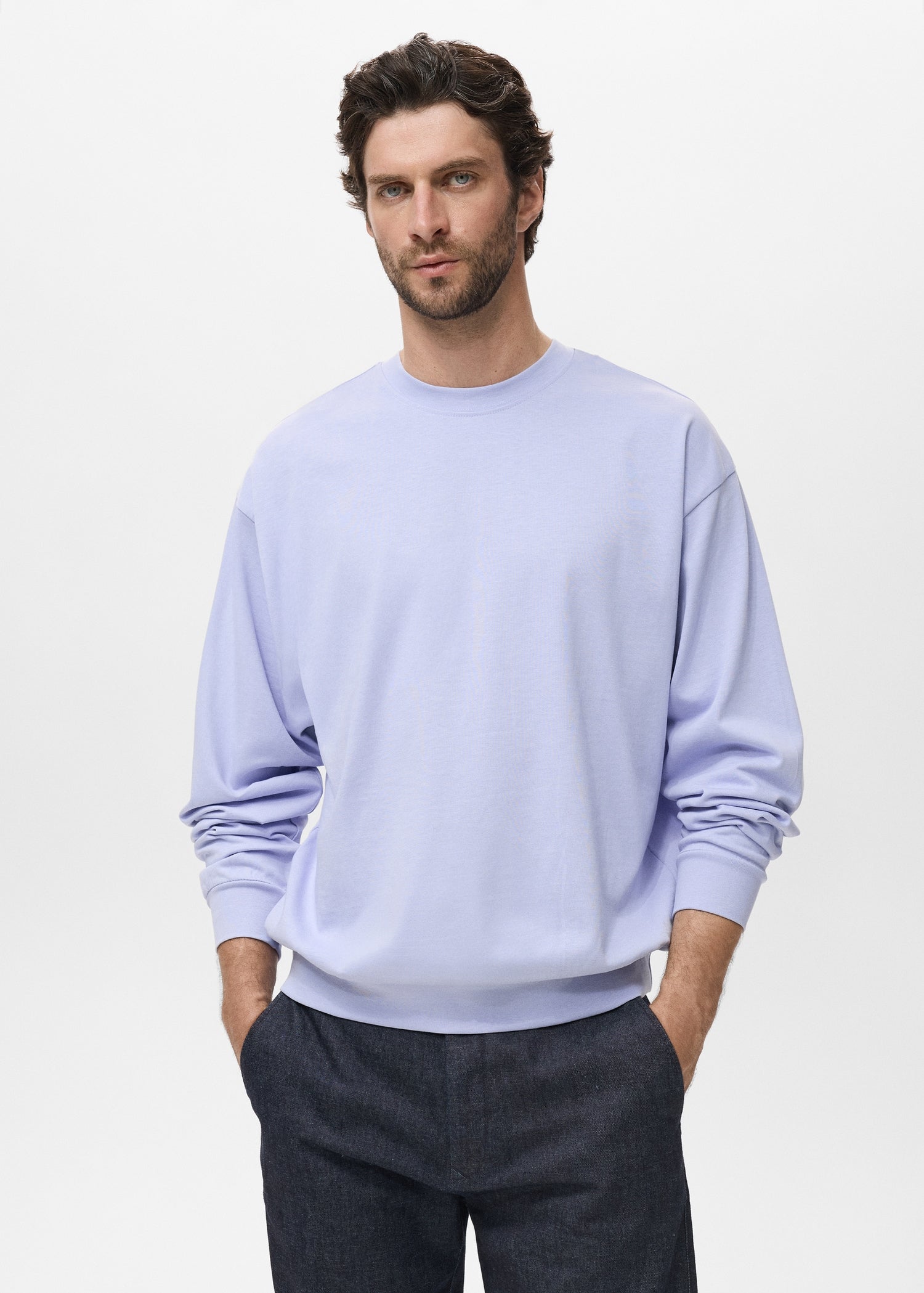 Mango sweatshirt rawsweat in Sky Blue