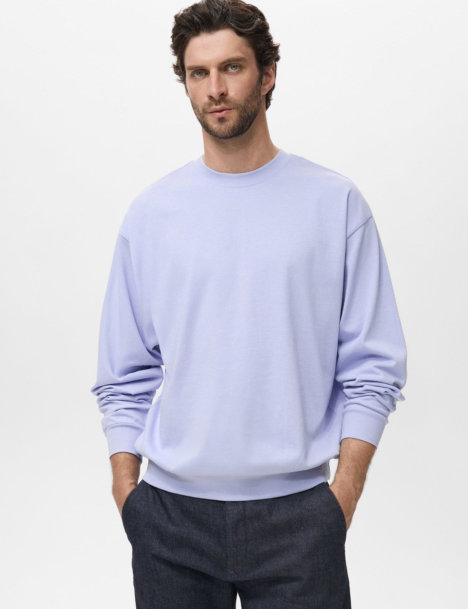 Mango sweatshirt rawsweat in Sky Blue