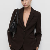 Mango blazer bergen in Chocolate