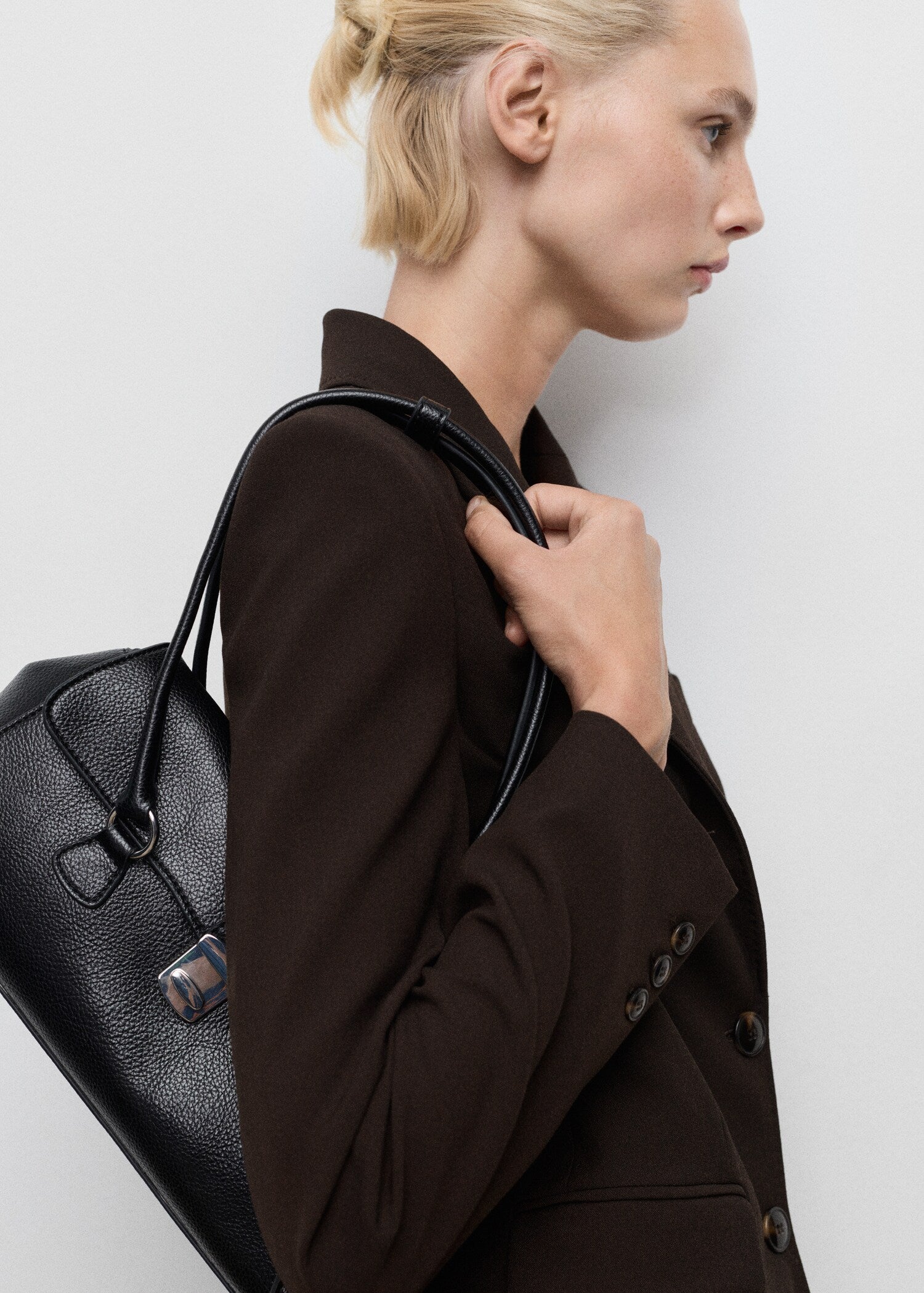 Mango blazer bergen in Chocolate - D1