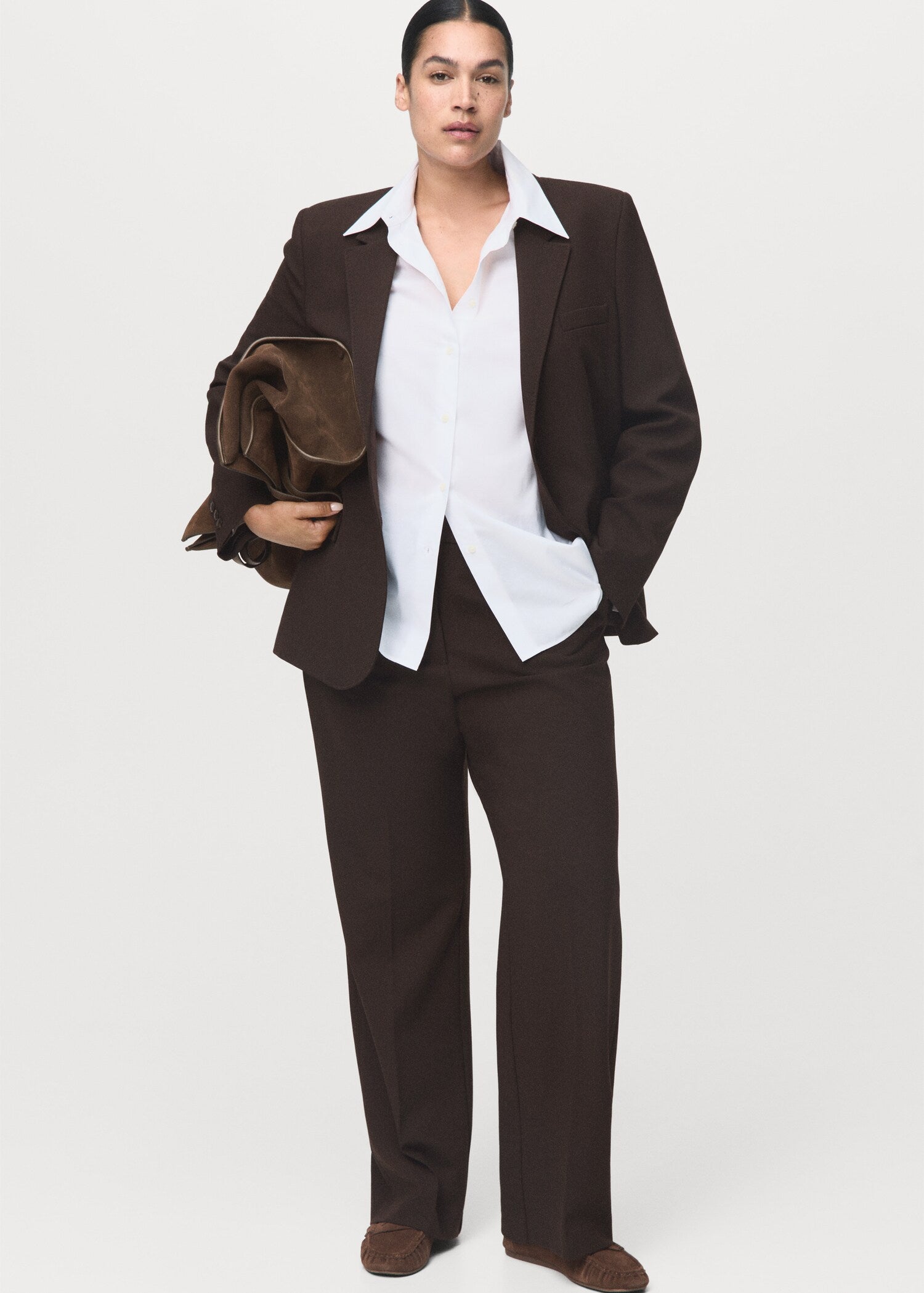 Mango blazer bergen in Chocolate - D3