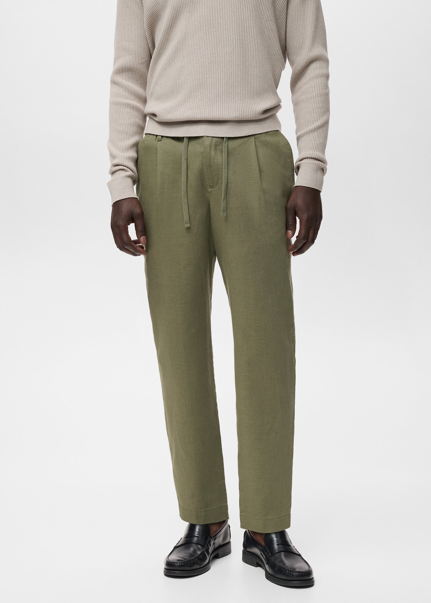 Mango trousers romelinh in Khaki