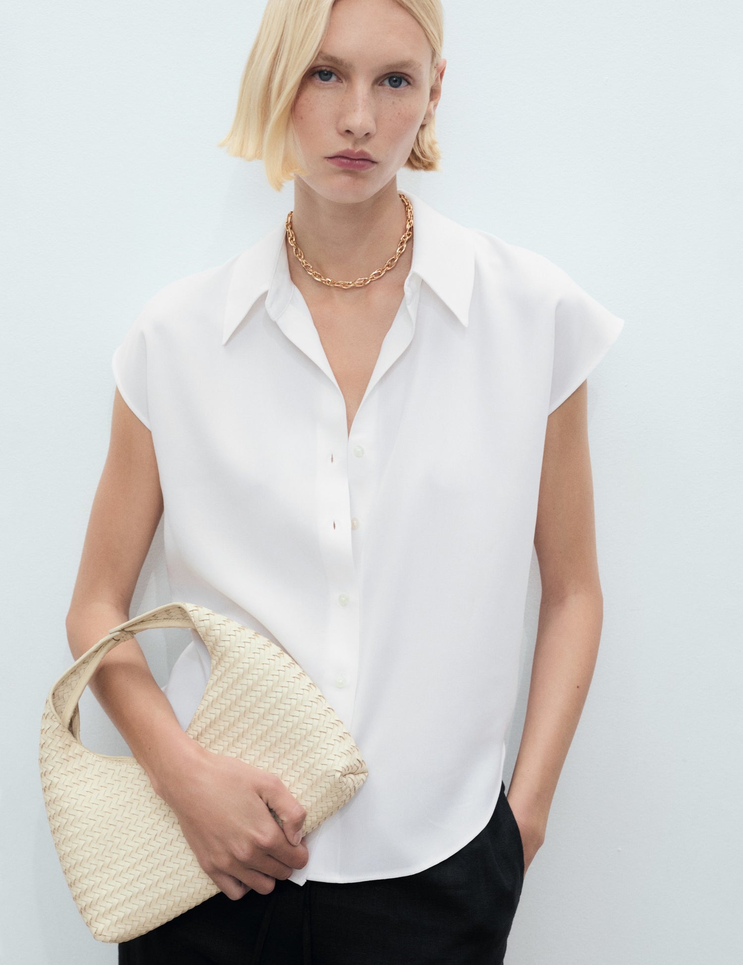 Mango shirt lim in Off White