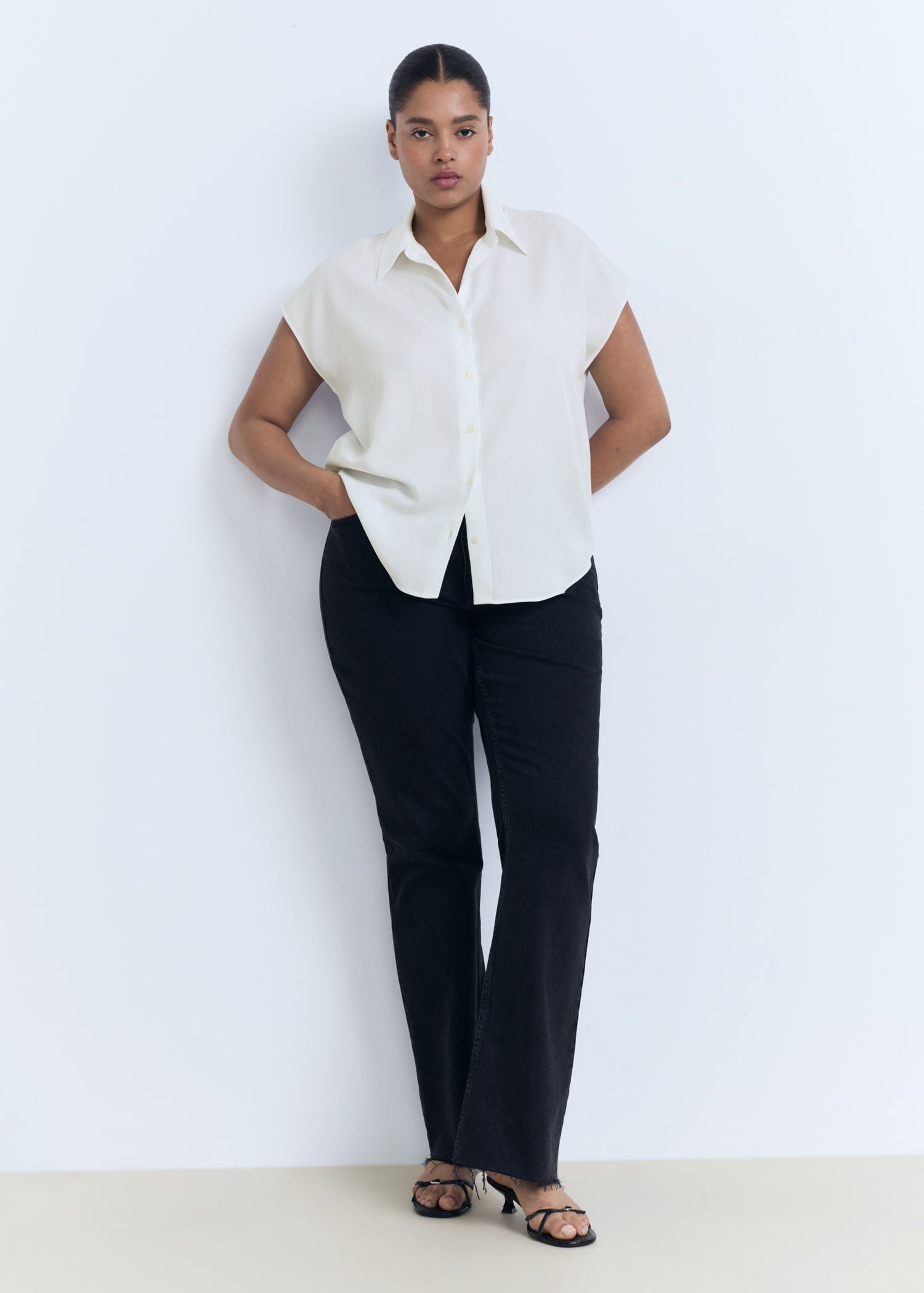 Mango shirt lim in Off White - D3