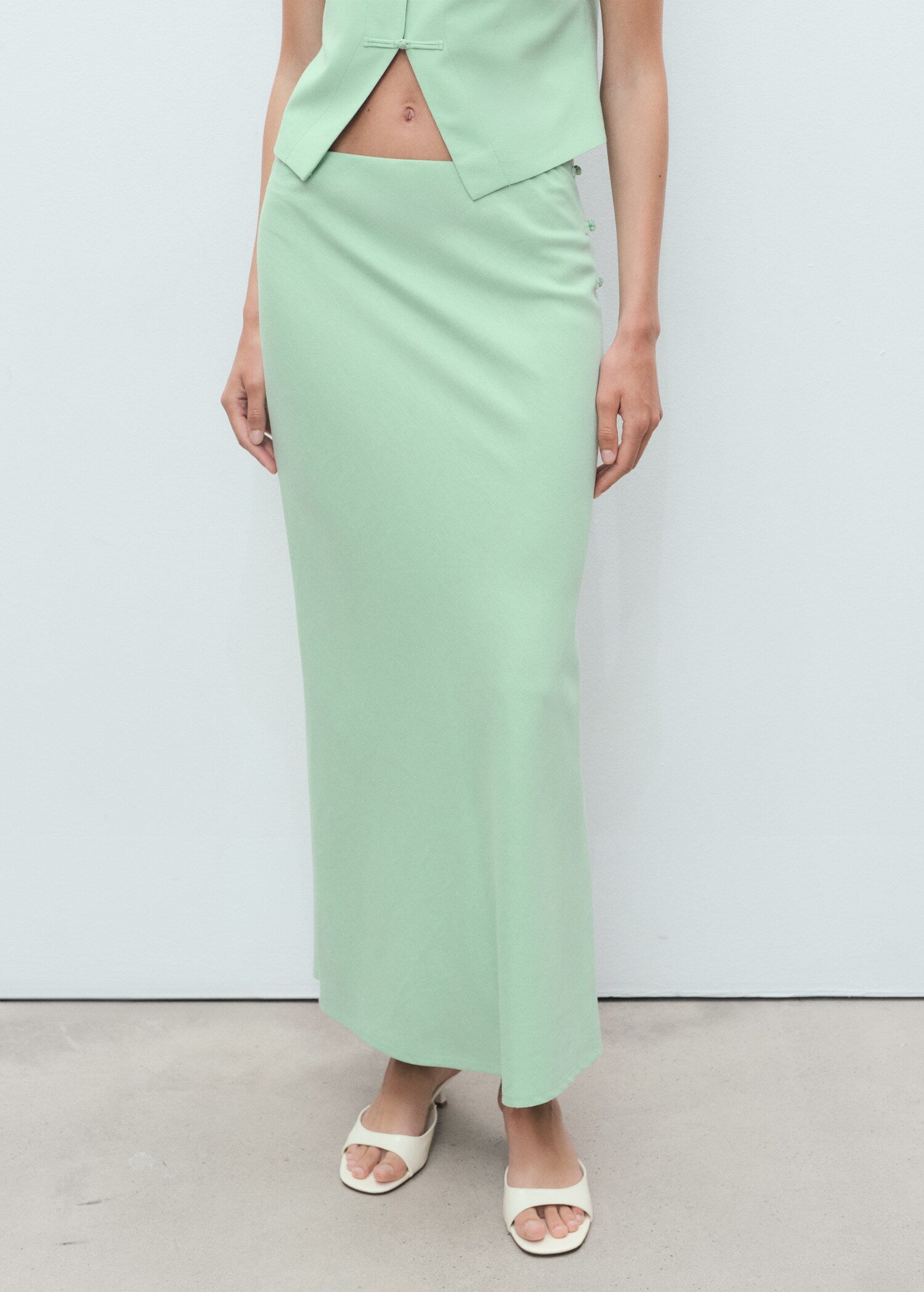 Mango skirt laguna in Pastel Green