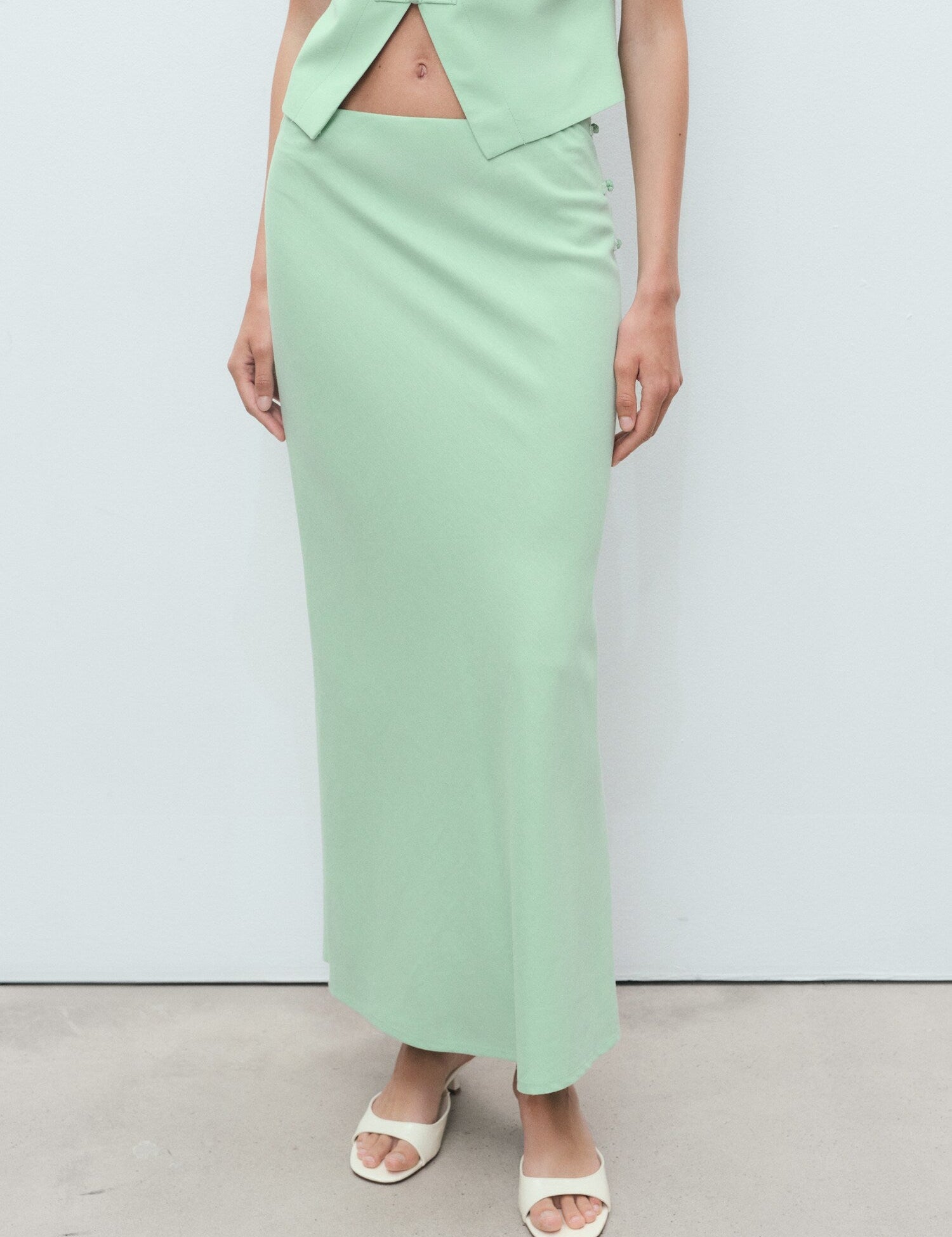 Mango skirt laguna in Pastel Green