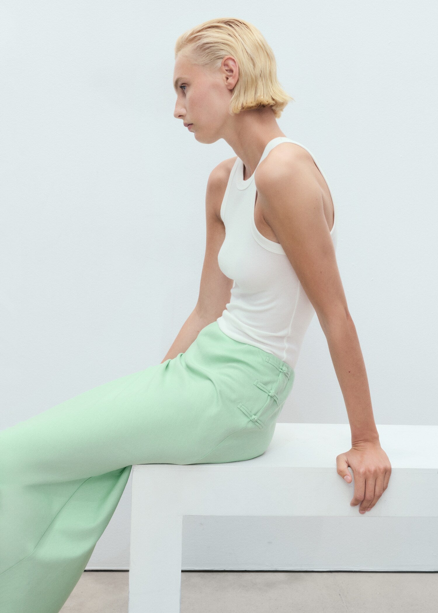 Mango skirt laguna in Pastel Green - D2
