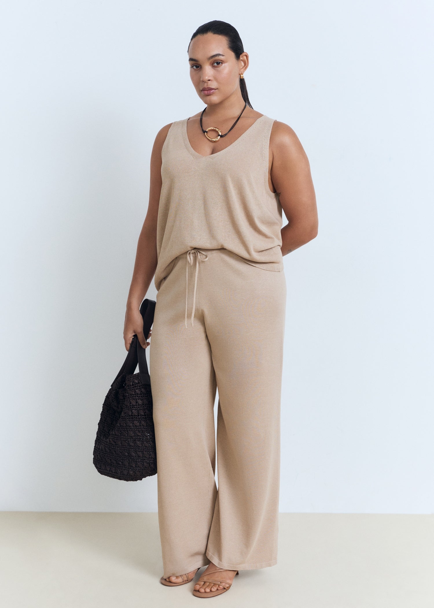 Mango trousers vella in Stone - D3