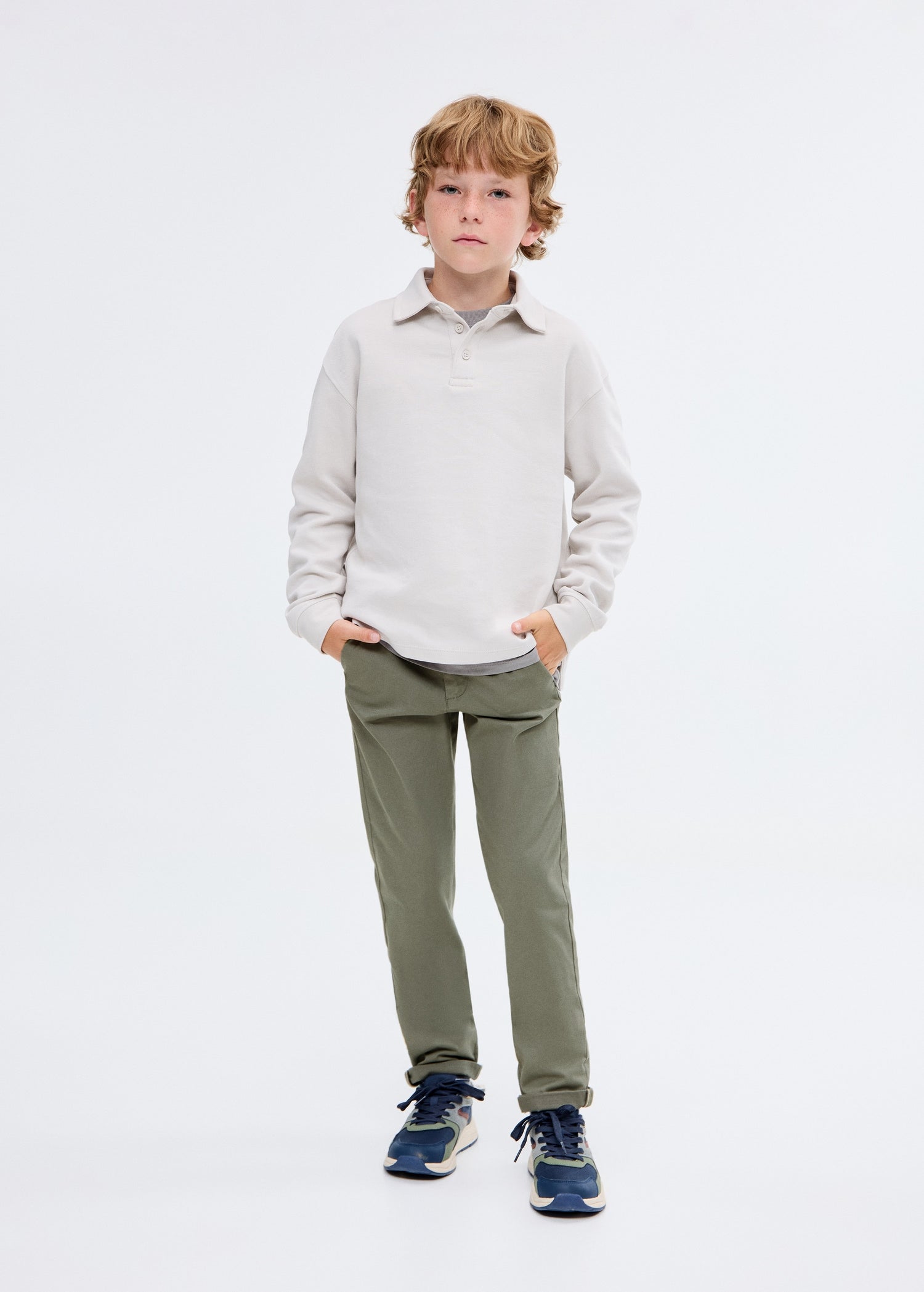 Mango trousers piccolo in Khaki - 99999999_01