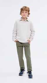 Mango trousers piccolo in Khaki - 99999999_01