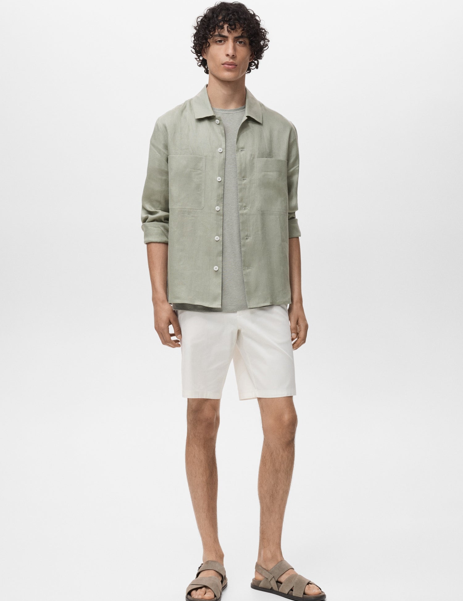 Mango overshirt pantin in Mint - 99999999_01