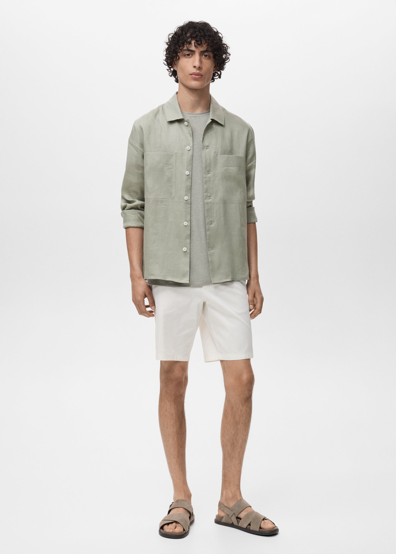 Mango overshirt pantin in Mint - 99999999_01