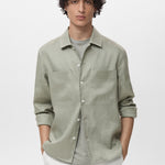 Mango overshirt pantin in Mint