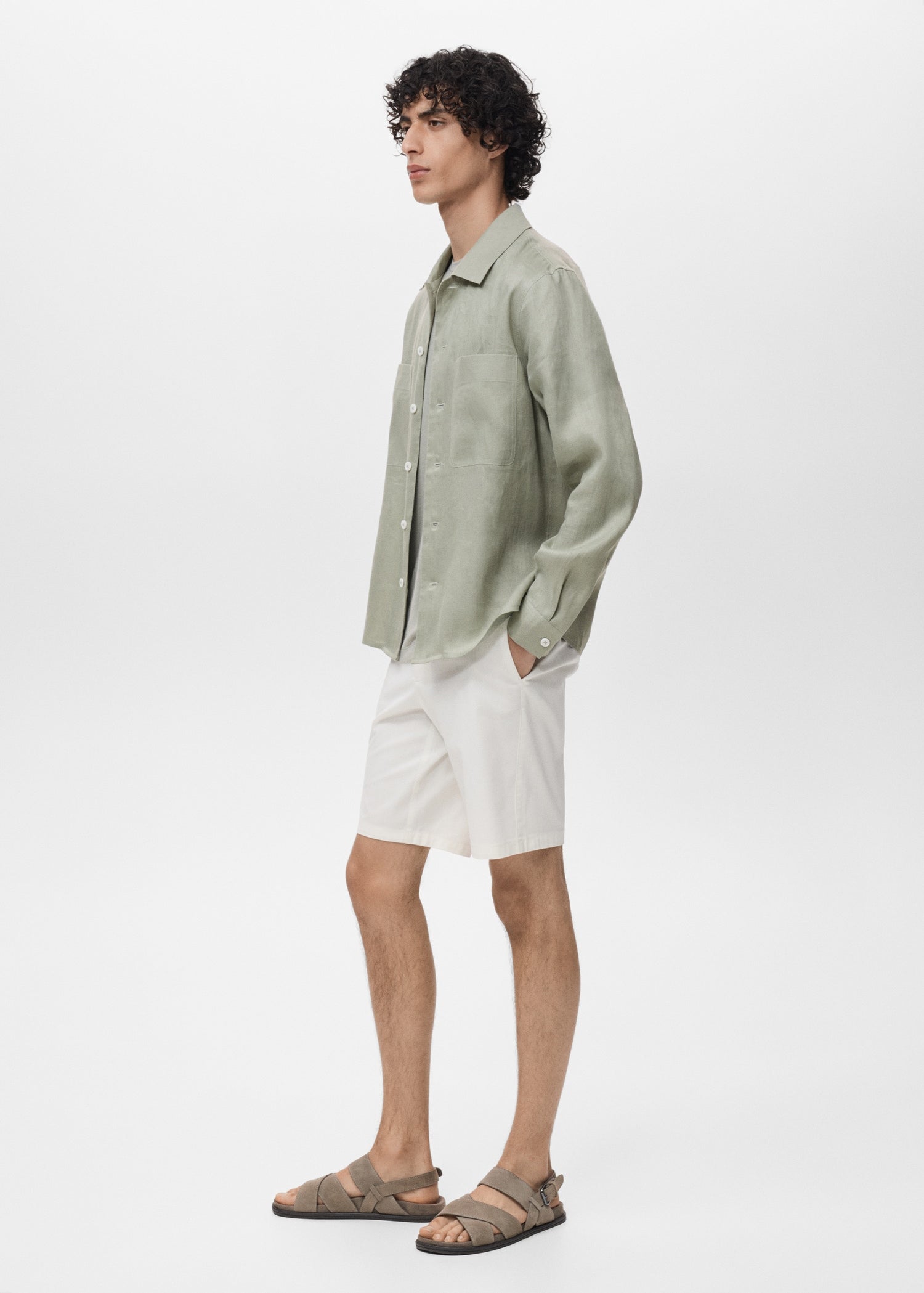 Mango overshirt pantin in Mint - D2