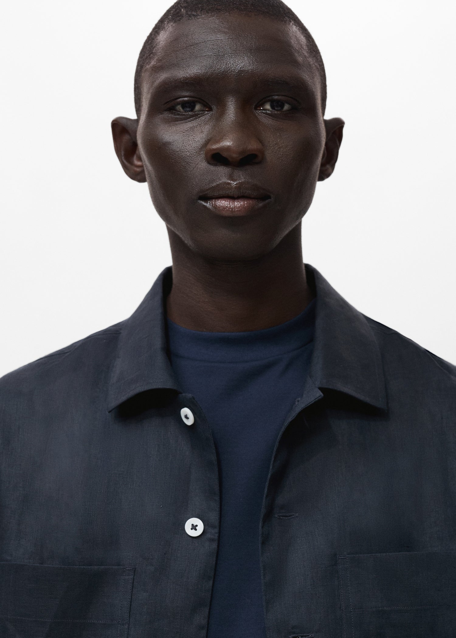 Mango overshirt pantin in Navy - D1