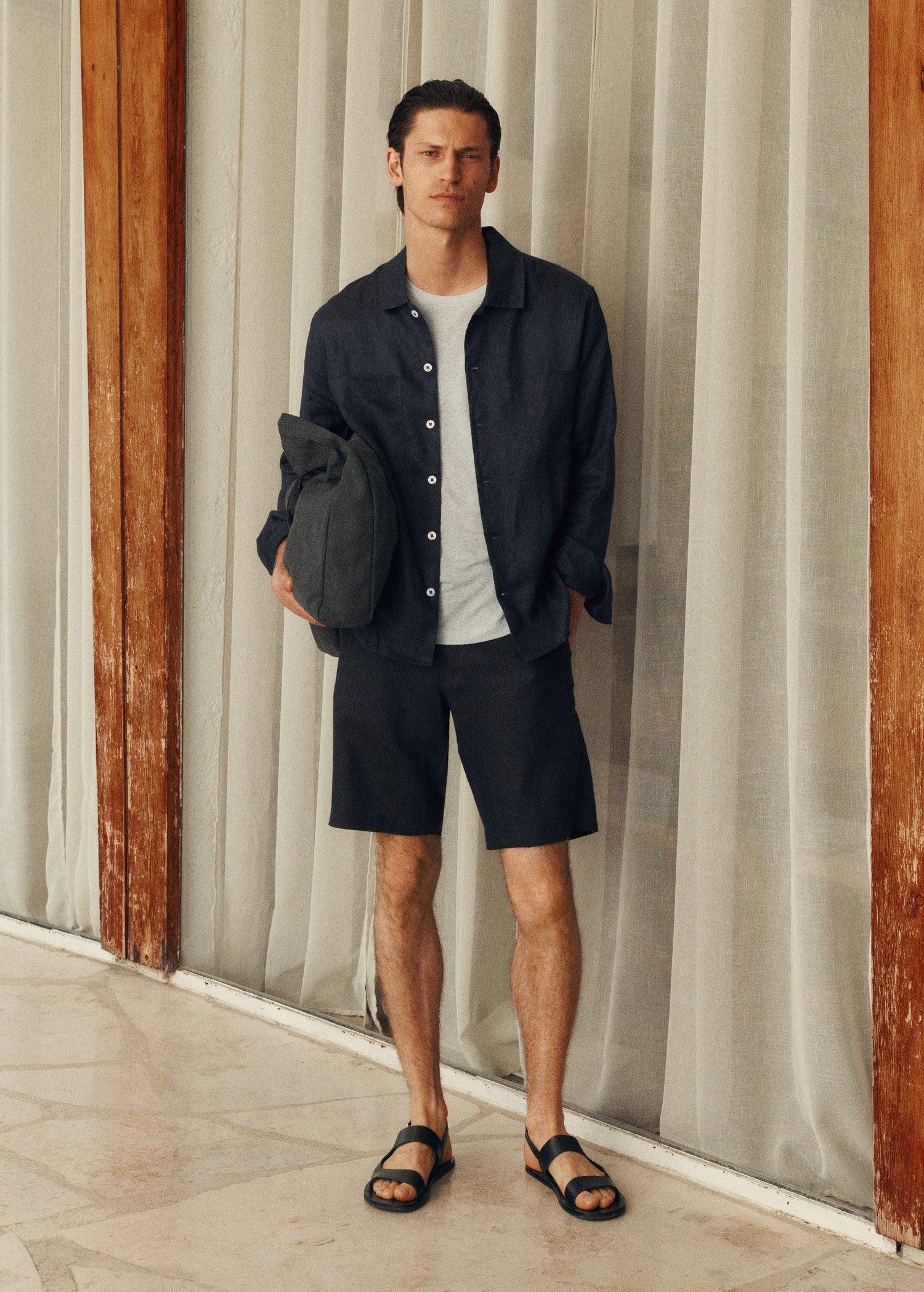 Mango overshirt pantin in Navy - D3