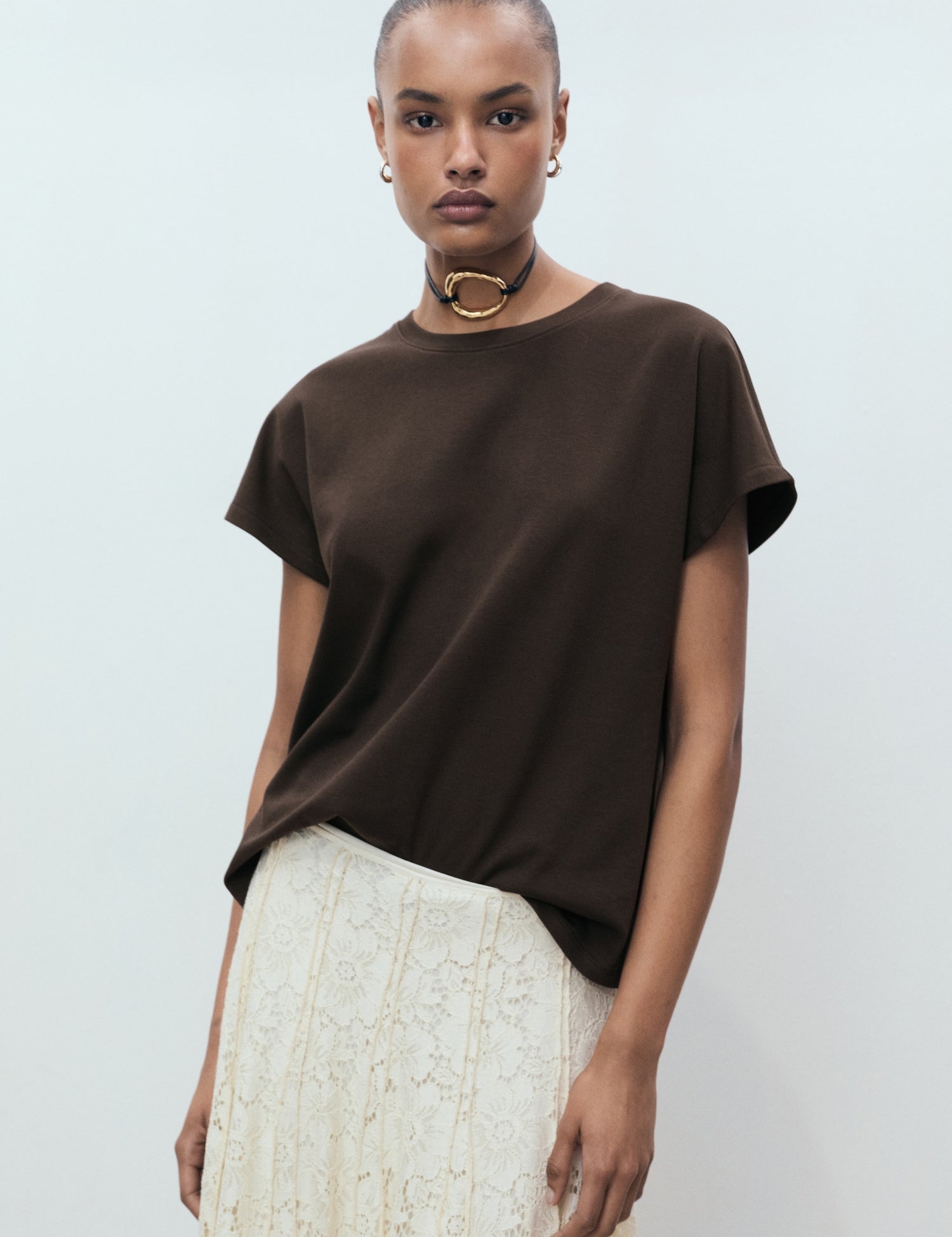 Mango t-shirt sevilla in Brown