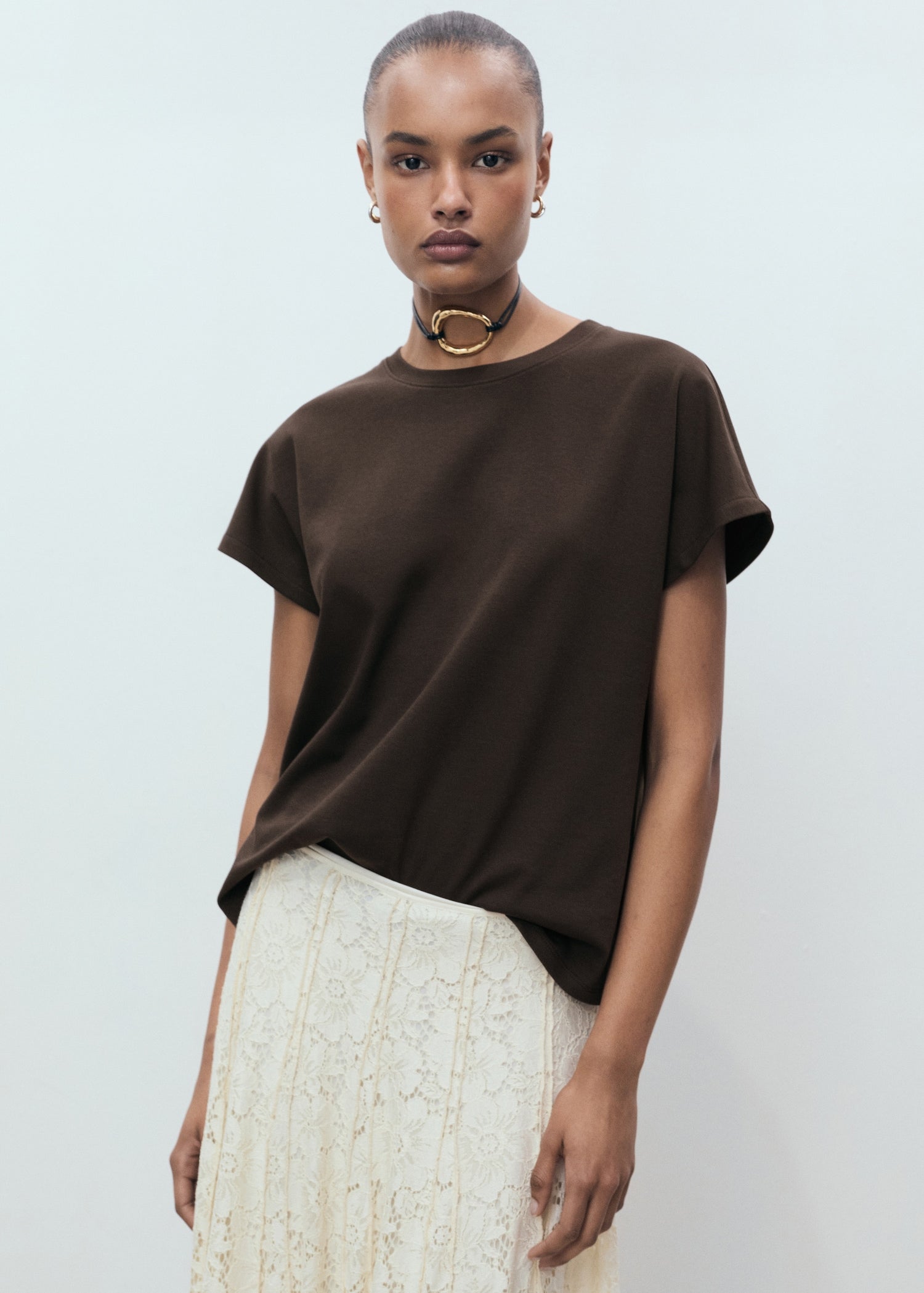 Mango t-shirt sevilla in Brown
