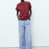 Mango t-shirt sevilla in Burgundy - 99999999_01