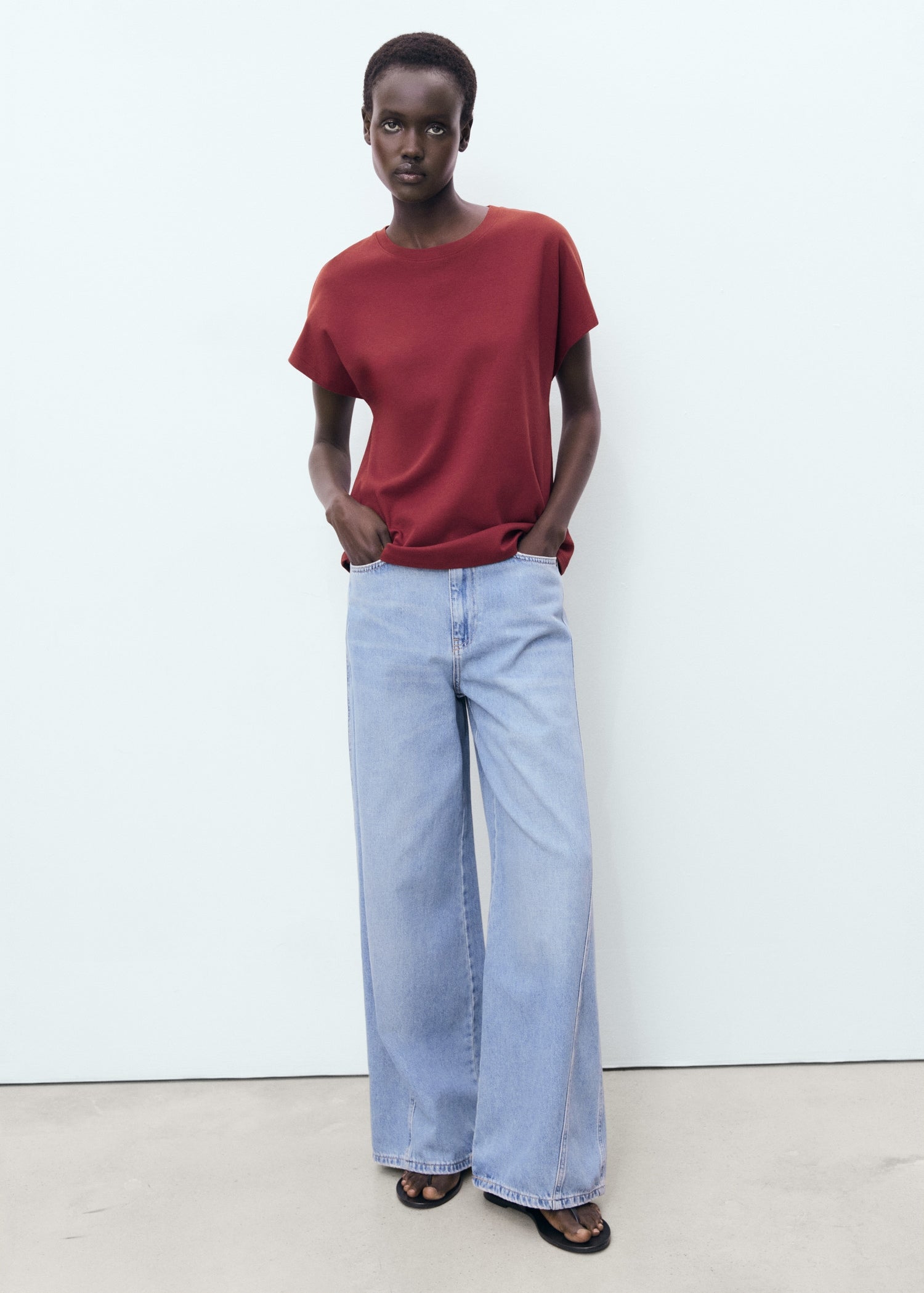 Mango t-shirt sevilla in Burgundy - 99999999_01