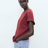 Mango t-shirt sevilla in Burgundy