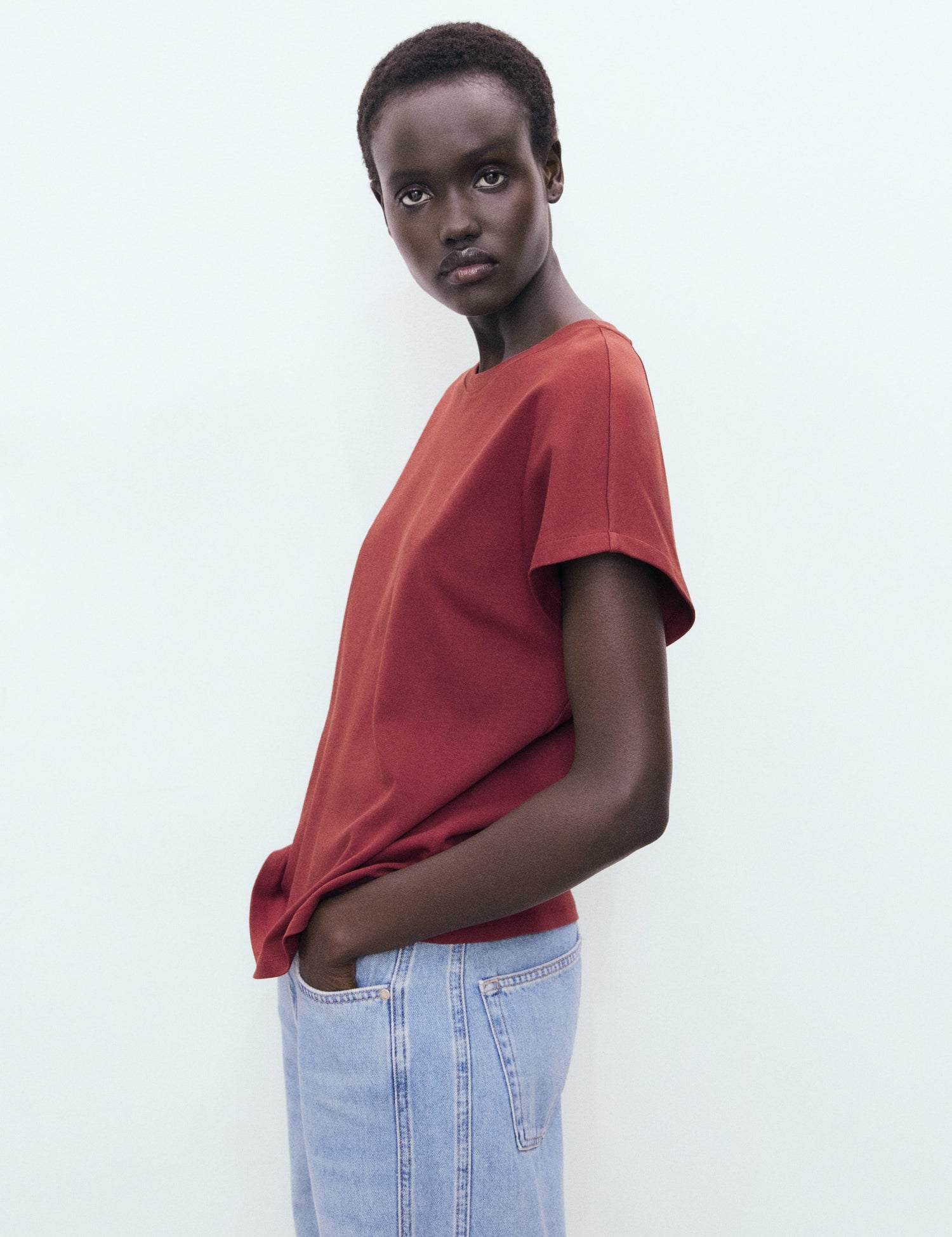 Mango t-shirt sevilla in Burgundy