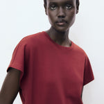 Mango t-shirt sevilla in Burgundy - D1