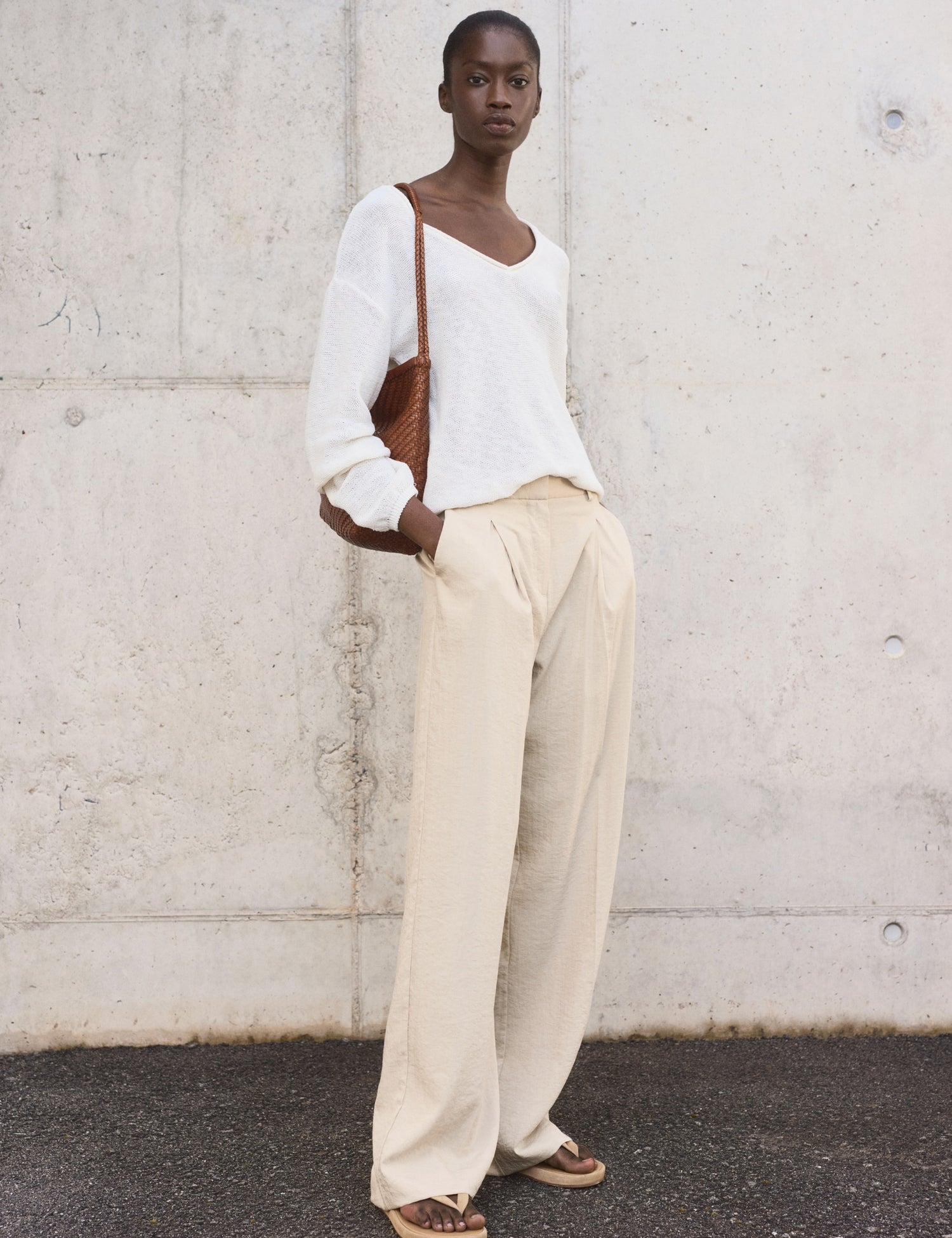 Mango trousers carla in Stone - 99999999_01
