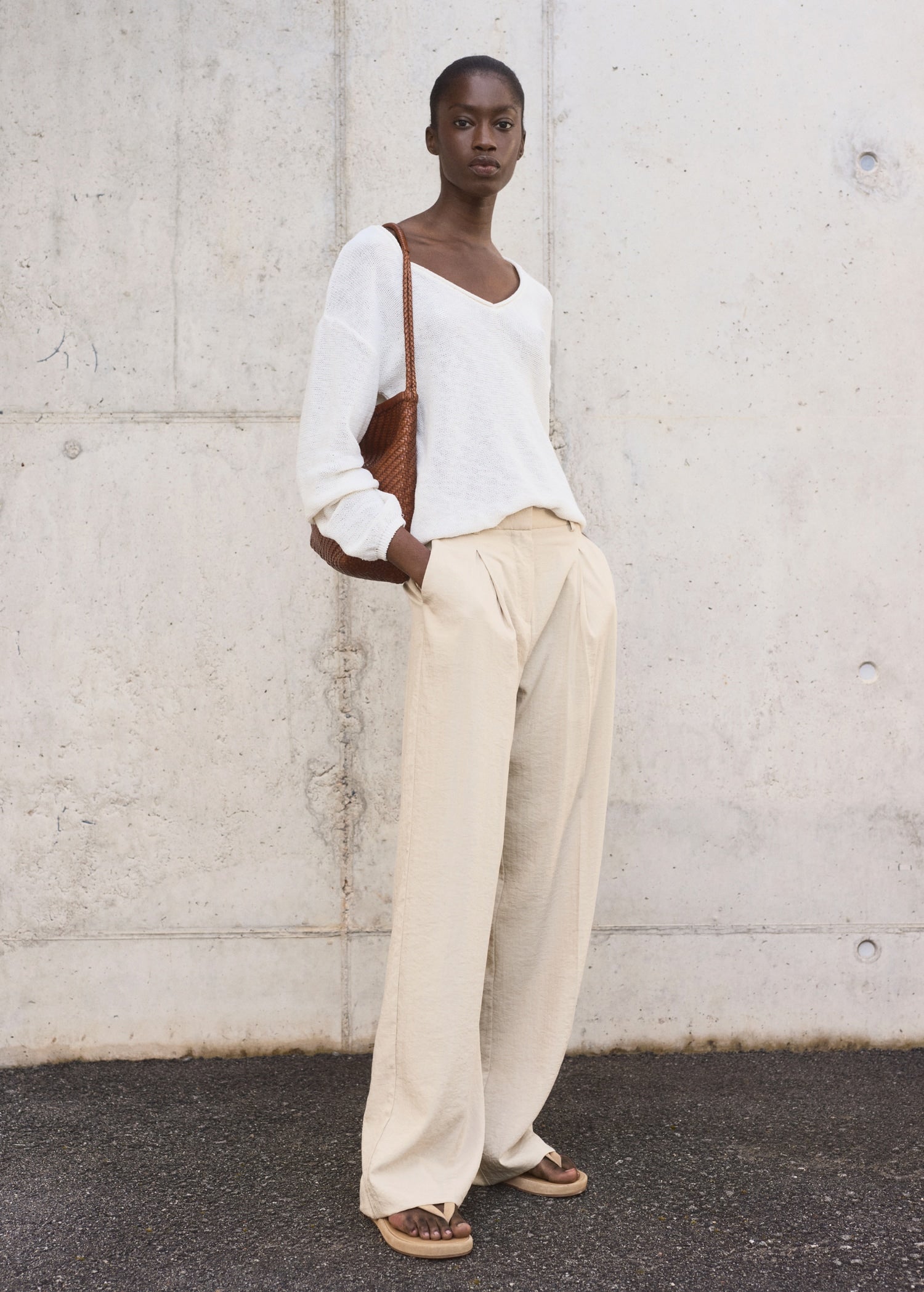 Mango trousers carla in Stone - 99999999_01