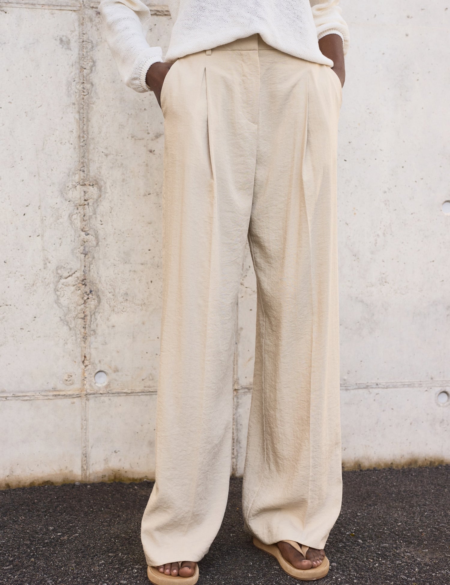 Mango trousers carla in Stone