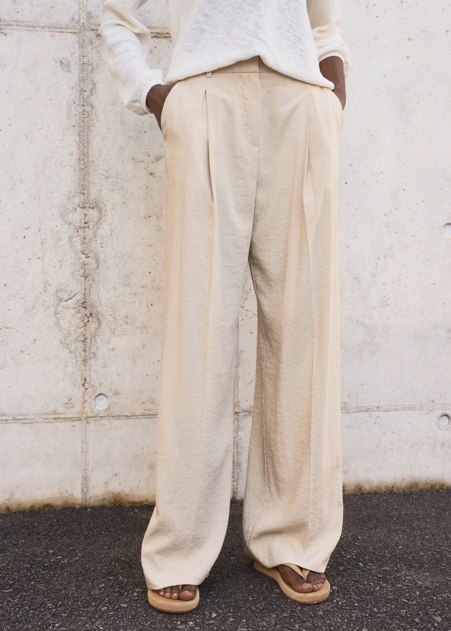 Mango trousers carla in Stone