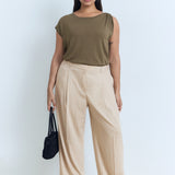 Mango trousers carla in Stone - D3
