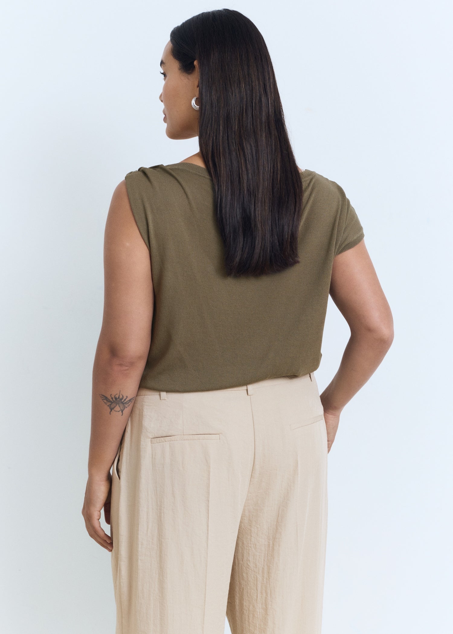 Mango trousers carla in Stone - D4