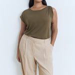 Mango trousers carla in Stone - D5