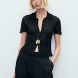 Mango trousers carla in Black - D1