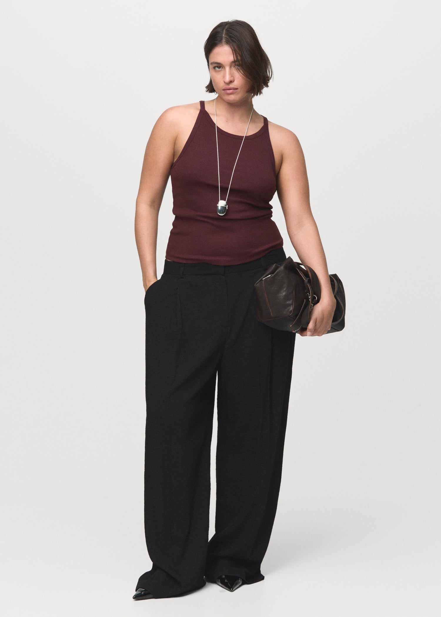 Mango trousers carla in Black - D3