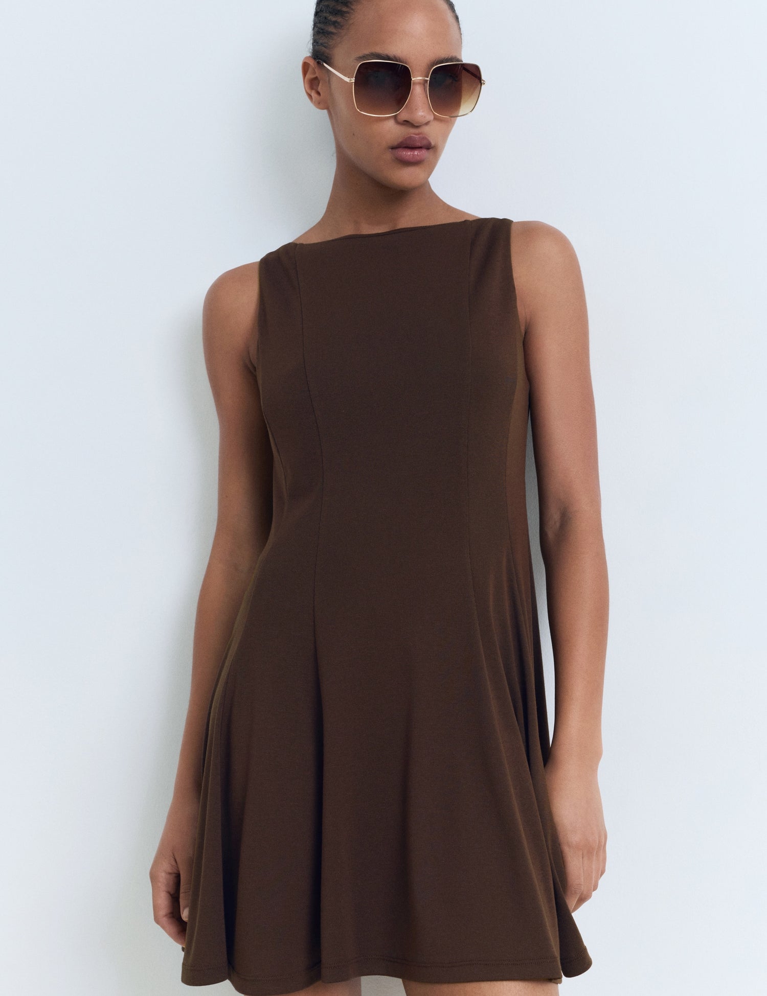 Mango dress sicily in Chocolate
