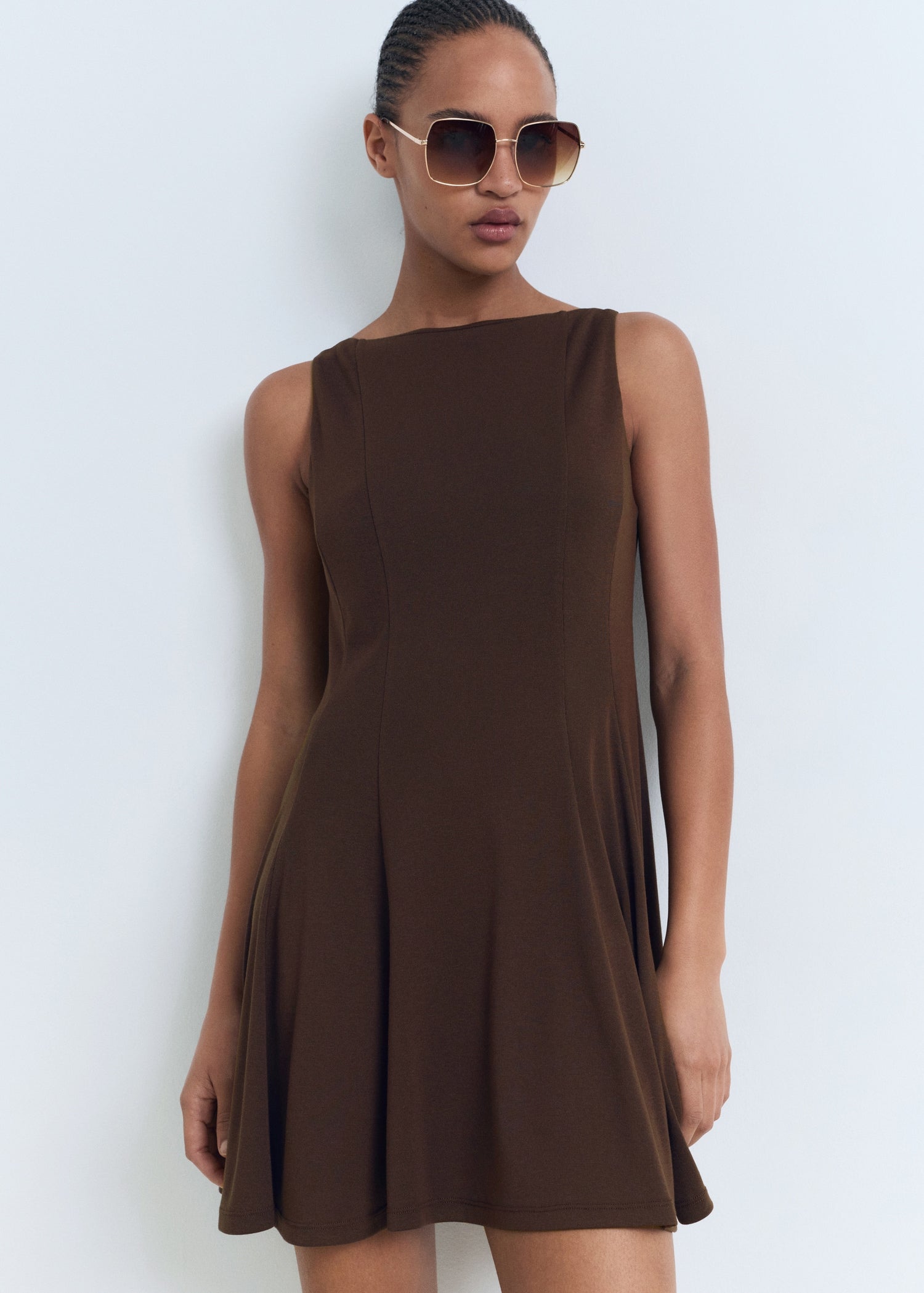 Mango dress sicily in Chocolate