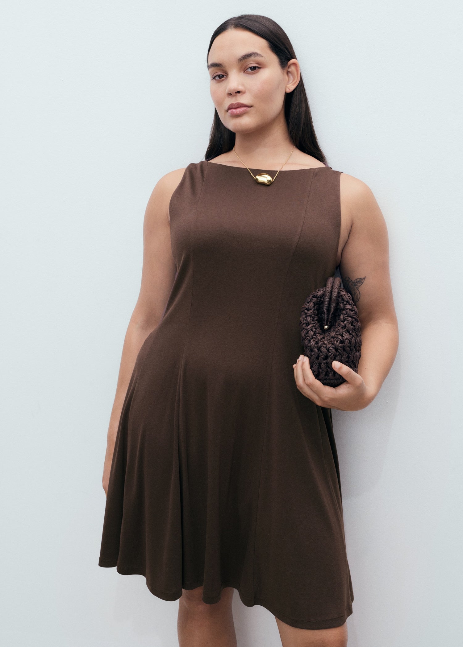 Mango dress sicily in Chocolate - D5