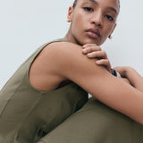 Mango dress sicily in Khaki - D2