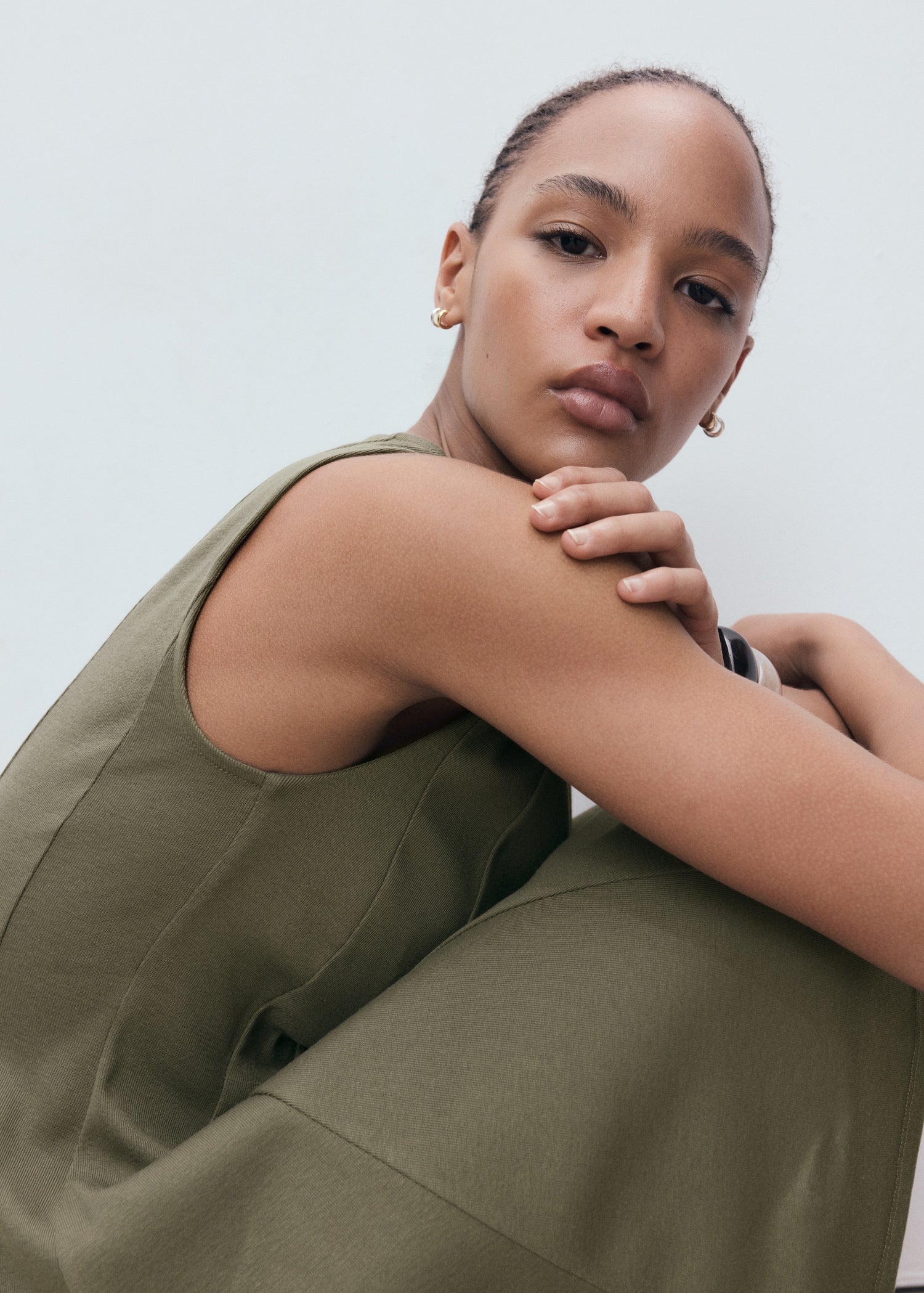 Mango dress sicily in Khaki - D2